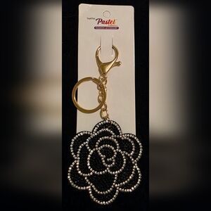 Black Flower Keychain/Bag Charm